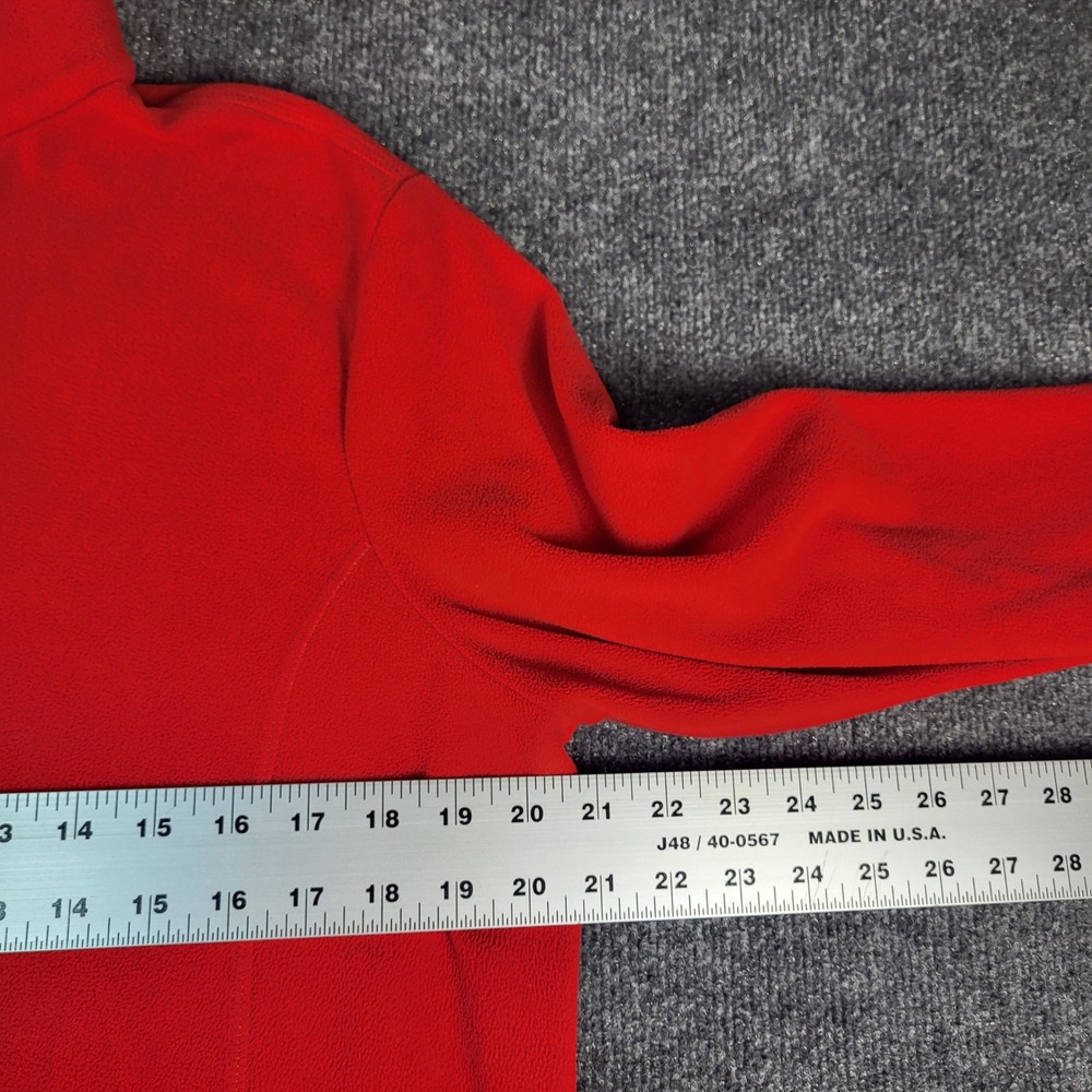 Lands End Womens Red Fleece Quarter Zip Pullover Sweater Size L 14-16 - Picture 5 of 6